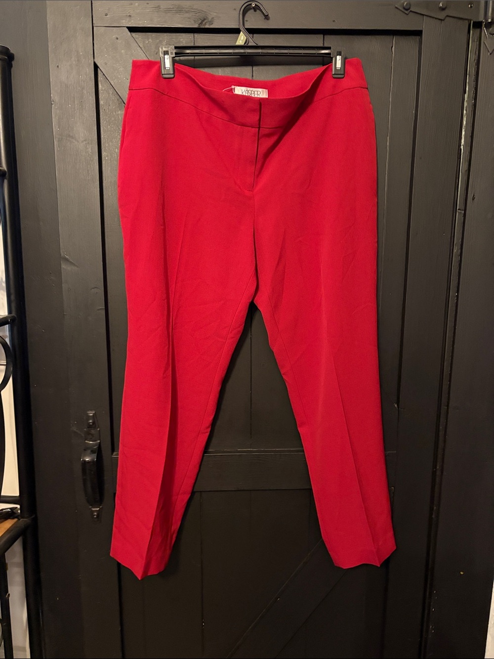 Kasper Vibrant Red Straight-Leg Women’s Pants